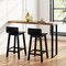 Wood Bar Stools Set of 2 with Solid Back for Kitchen Dining Room or Pub